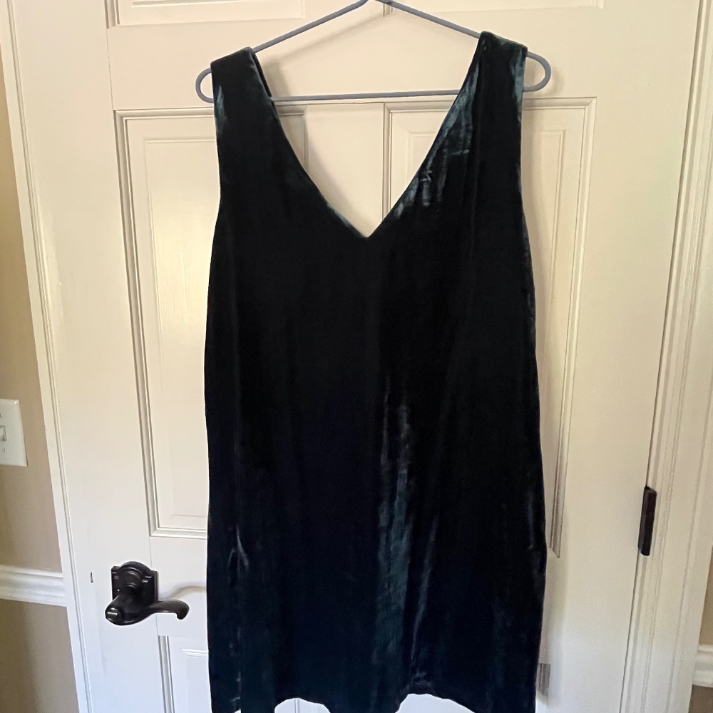 Blue velvet shift  mini dress